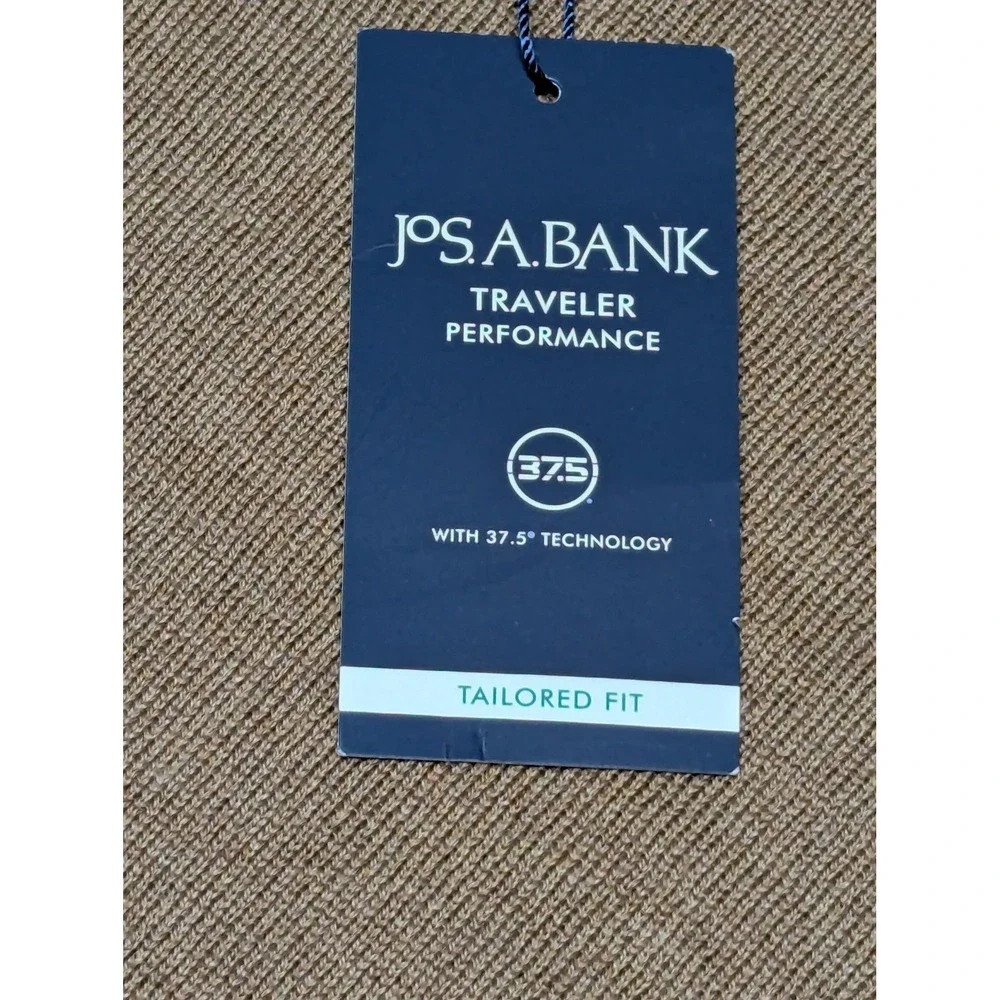 Jos A Bank Traveler Performance Merino Wool V-Neck Sweater Brown Mens Medium NEW
